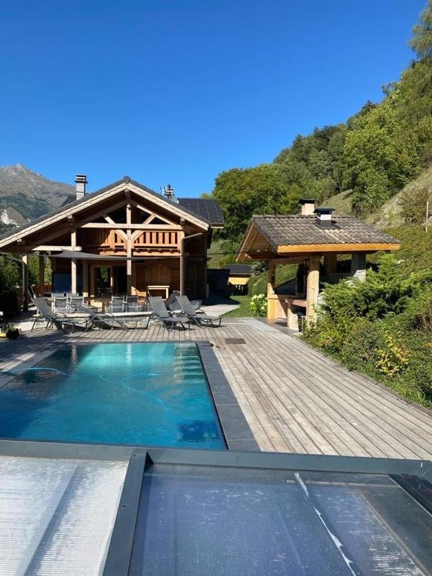 Chalet Savoyard D'Exception Avec Piscine Chauffee Villa Bourg-Saint-Maurice Bagian luar foto